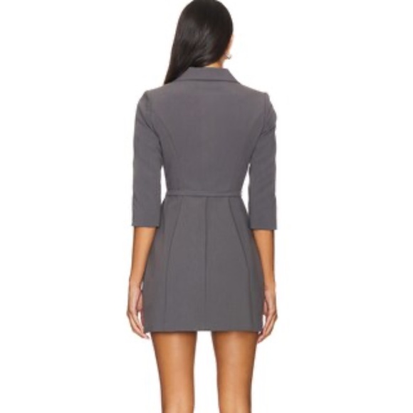 Amanda Uprichard Parsons Blazer Dress in Slate - Picture 2 of 8